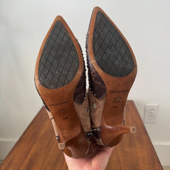 Donald J. Pilner Tonto Suede/Lizard Print Studded Boot - Picture 12 of 13